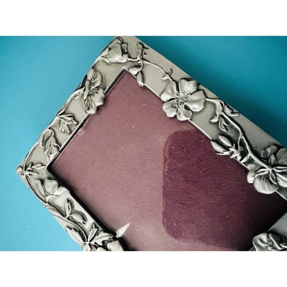 SEAGULL Pewter Canada Floral Picture Frame 1988 Vintage 3x4 Ornate Flowers - Picture 8 of 15